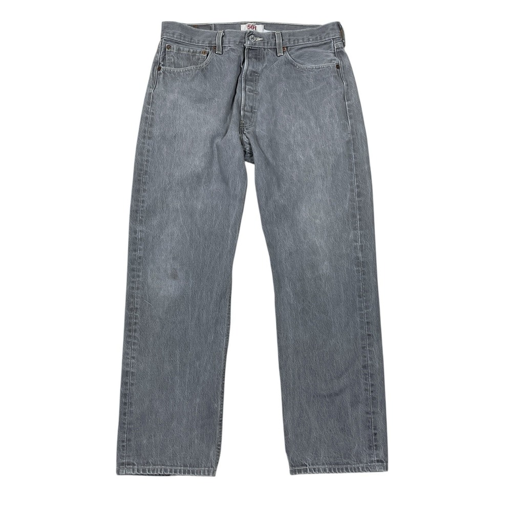 Levis 501 Regular Straight Leg Jeans 34x32 (Fits 32x29) Light Gray Cotton 09 Y2K